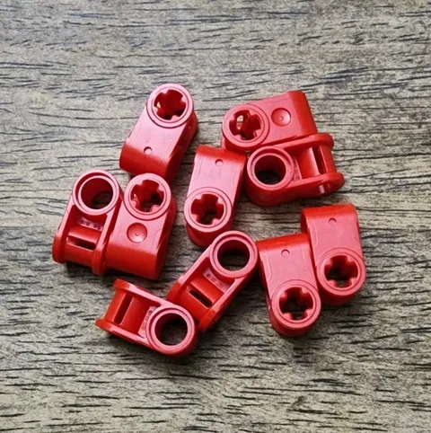 LEGO Red Technic, Axle and Pin Connector Perpendicular. QTY 10. Part No. 6536.
