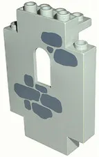LEGO Light Gray Panel 2 x 5 x 6 Wall with Window with Dark Gray Stones Pattern 4