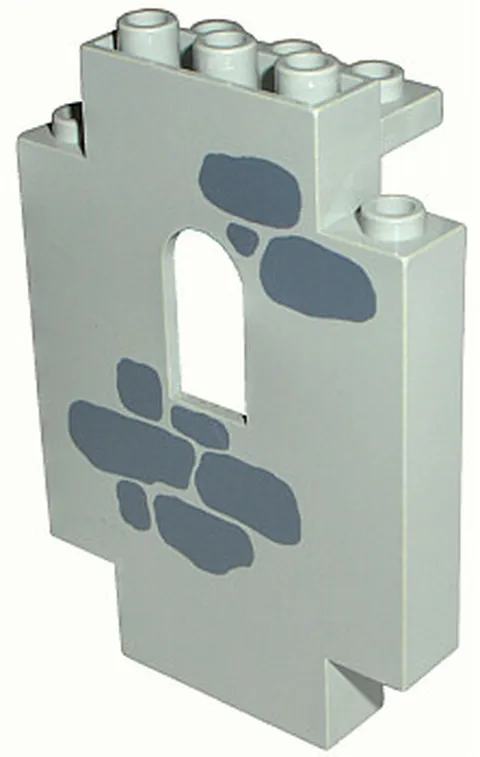 LEGO Light Gray Panel 2 x 5 x 6 Wall with Window with Dark Gray Stones Pattern 4