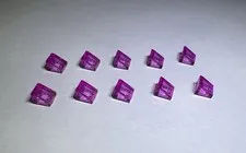 Lego Lot Of 10 Roof Tiles 1x1x2/3 Trans Reddish Violet Pink Transparent New 1x1
