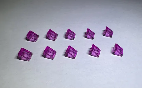 Lego Lot Of 10 Roof Tiles 1x1x2/3 Trans Reddish Violet Pink Transparent New 1x1
