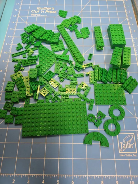 Lego Green Flats Plates Building Bricks Lot over 75 pieces