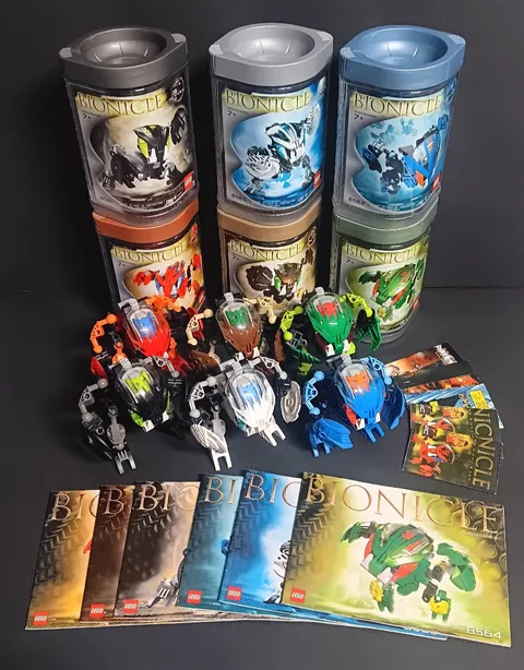 Bionicle BOHROK Complete set 8560-8565, With Manuals and Comics, 2002 Lego