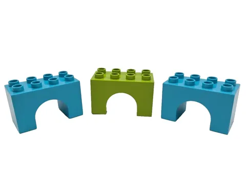 Lego Duplo ARCHWAY Turq Blue & Lime Green 2x4 ARCH TOWER BLOCK Castle 2"
