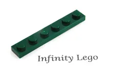 12 LEGO Dark Green Plate 1 x 6 (3666) - (12 Pieces)