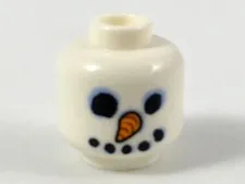 NEW LEGO Snowman Head Printed Face Carrot Coal Eyes Minifigure Christmas Guy