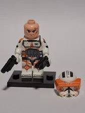 Lego Star Wars Clone Commander  Trooper Phase 2 Mandalorian Orange Custominifig 
