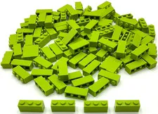 Lego 100 New Lime Bricks Building Blocks 1 x 3 Stud Parts
