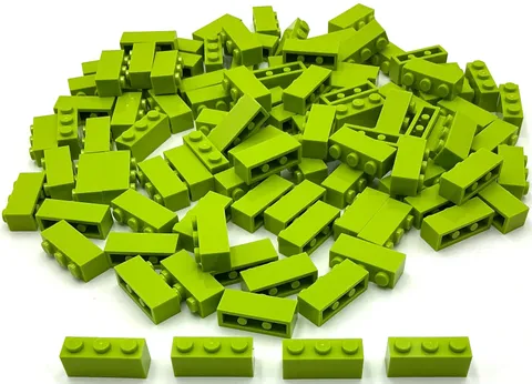 Lego 100 New Lime Bricks Building Blocks 1 x 3 Stud Parts