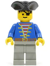 LEGO: Pirate Blue Jacket Black Triangle Hat (pi005)