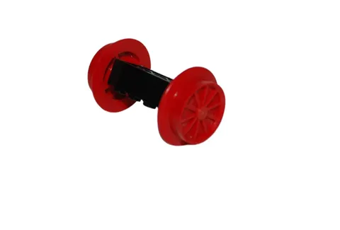 Lego® 12V TRAIN Railway Axis (BLACK) with large Wheels (RED) 7750