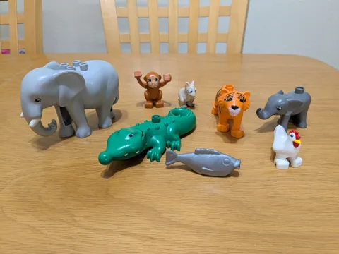 Lego Duplo Lot Of 8 Pieces Jungle Zoo Animals Wildlife And Fish