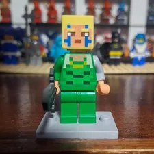LEGO Minecraft Alex Minifigure Green Armor Gaming Character Figure
