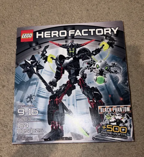 LEGO HERO FACTORY #6203 Black Phantom Sealed**DAMAGED BOX**And Sharpie On Back