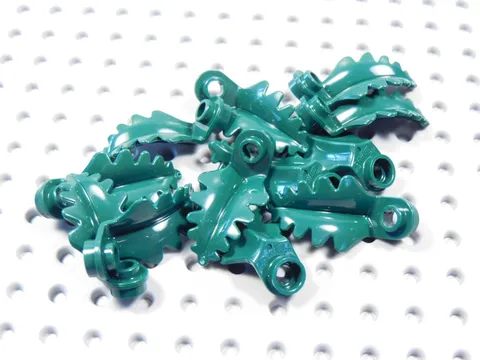 LEGO Lot of 12 Dark Green Round 1x1 w/ Curved Leaf Plants Minifig BR