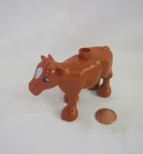 Lego Duplo BROWN MOTHER MAMA COW w/ UDDERS Animal Zoo replacement Farm House