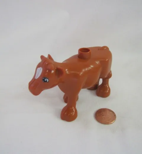 Lego Duplo BROWN MOTHER MAMA COW w/ UDDERS Animal Zoo replacement Farm House