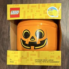 LEGO Pumpkin Storage Head Large Orange/Black Container MPN 4032 Age 3+