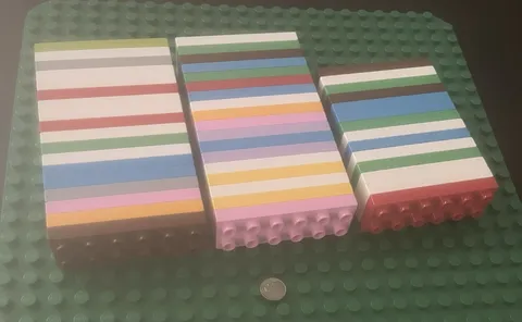 Lego Duplo - Lot Of (50) Thin 2x6 6x2 Stud Long Pieces *