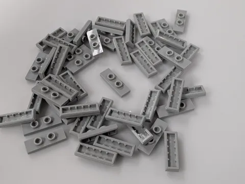 Lego x50 Light Bluish Gray Plate Modified 1 x 3 2 Studs (Double Jumper) # 34103