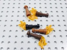 LEGO Lot of 5 Torch Accessory Minifig Dark Brown Black Reddish Brown BQ