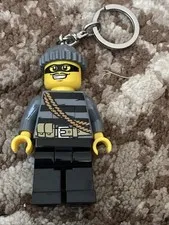 Lego Police Crook Keychain LED LITE Figure Key Light LGL-KE33 RARE 2013