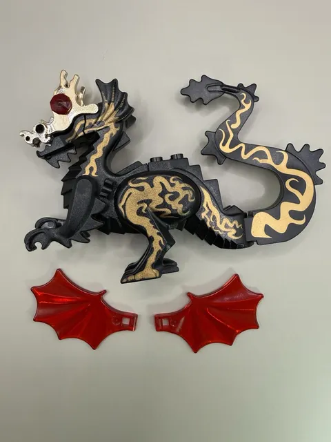 Lego Black & Gold Dragon from Set 7419 Orient Expedition Dragon Fortress VHTF!!