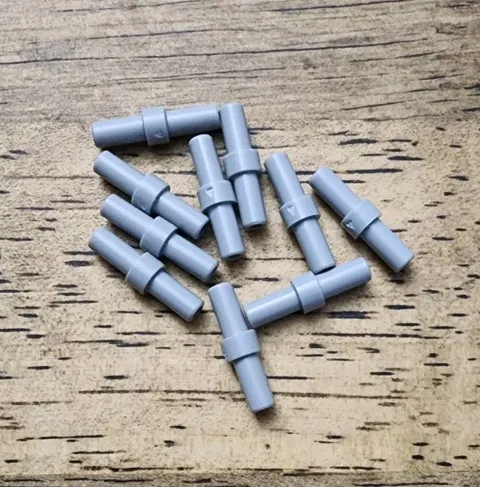 LEGO Light Bluish Gray Bar 2L with Stop Ring. QTY 10. Part No. 78258.