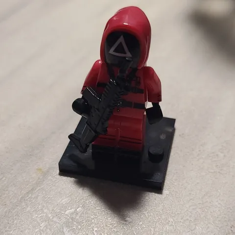 LEGO Squid Game Guard Minifigure Custom Red Hood Square/Triangle Mask SG-001
