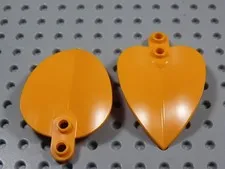 LEGO Lot of 2 Orange 1x2 Round Plate Plant w/ Pointed Leaf Part 7096 BL