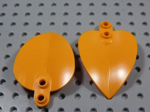 LEGO Lot of 2 Orange 1x2 Round Plate Plant w/ Pointed Leaf Part 7096 BL