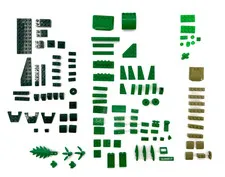 LEGO Green Replacement Parts 100 + Pieces Dark Green, Olive, Bright Green