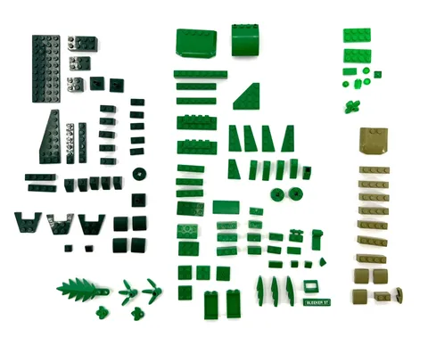 LEGO Green Replacement Parts 100 + Pieces Dark Green, Olive, Bright Green
