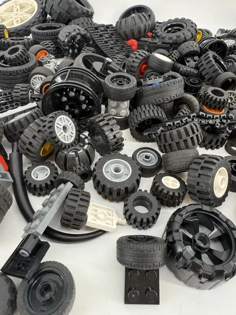LEGO Wheels Tires Lot 2.1 lbs Bulk Mixed Sizes Technic Monster Truck Axles