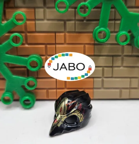 (S12 / 6 / 12) LEGO 12550pb02 Headgear Mask Bird (Raven) with Gold Beak