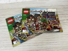 LEGO Medieval Market Village 10193 Instructions - Both Books - Worn