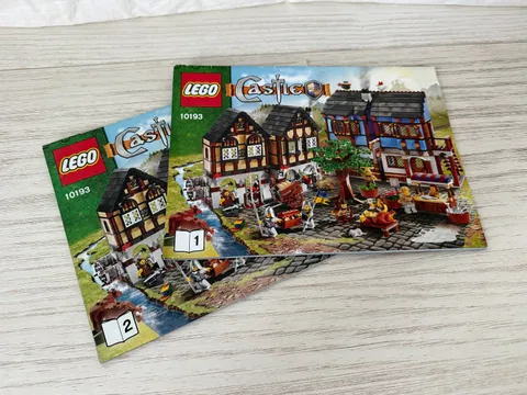 LEGO Medieval Market Village 10193 Instructions - Both Books - Worn