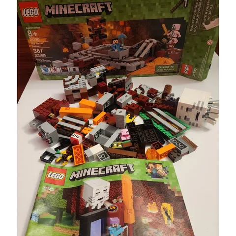 LEGO Minecraft The Nether Railway 21130 & Portal 21143 Incomplete Retired Lot