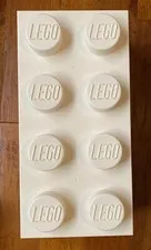 Lego Storage Brick White 8 Knobs Stackable Toy Storage 19.5x9.75x5.75 Inches