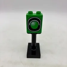 LEGO Duplo Thomas & Friends Green Railway Signal Light Traffic Sign Post 53176