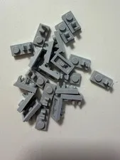 LEGO Parts: 1x2 Modified Plate w/ Clip, Part # 92280, Light Bluish Gray - 4 Pcs