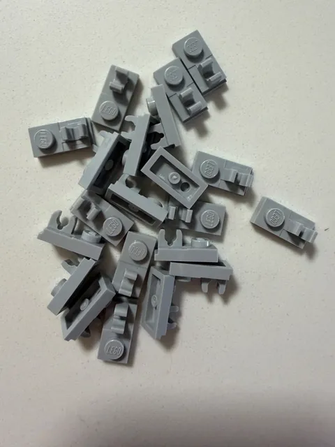 LEGO Parts: 1x2 Modified Plate w/ Clip, Part # 92280, Light Bluish Gray - 4 Pcs