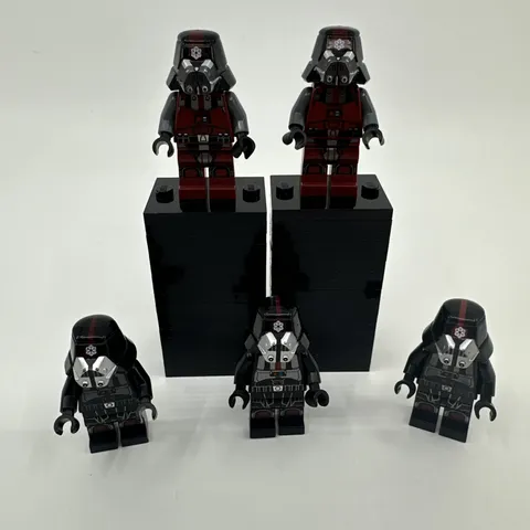 LEGO Star Wars Dark Red Armor sw0436 and Black Armor sw0443 Sith Trooper (5 Lot)