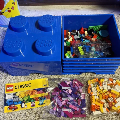 LEGO Classic Set #10695 & LEGO Stackable Blue Tote. Partially Sealed