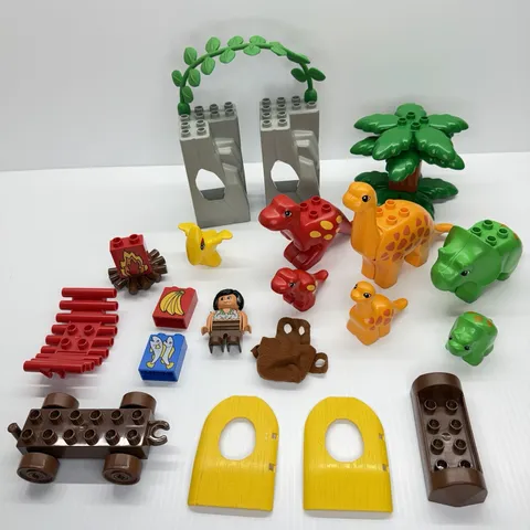 LEGO Duplo Incomplete Lot Dino World 2604 9196 9195 Vintage Dinosaurs Cavemen