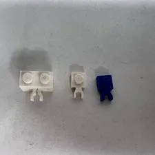 Vtg Discontinued Lego Clips Horizontal 1x1, 1x2 Blue White
