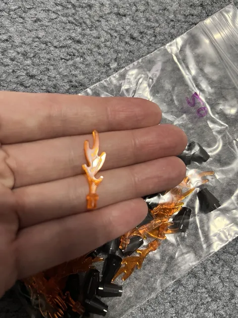 LEGO Parts - Trans-Orange Wave (Flame / Seaweed / Water) - 6126b - QTY 50
