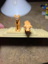 LEGO - Minifig, Animal Pig & Dag  Black Eyes and White Pupils Pattern. Flesh 