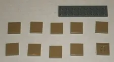 LEGO NEW 2x2 Dark Tan Tile (10x) 4507045 Brick 3068