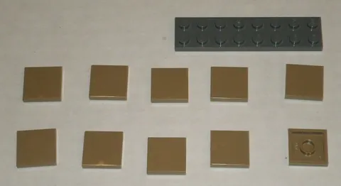 LEGO NEW 2x2 Dark Tan Tile (10x) 4507045 Brick 3068